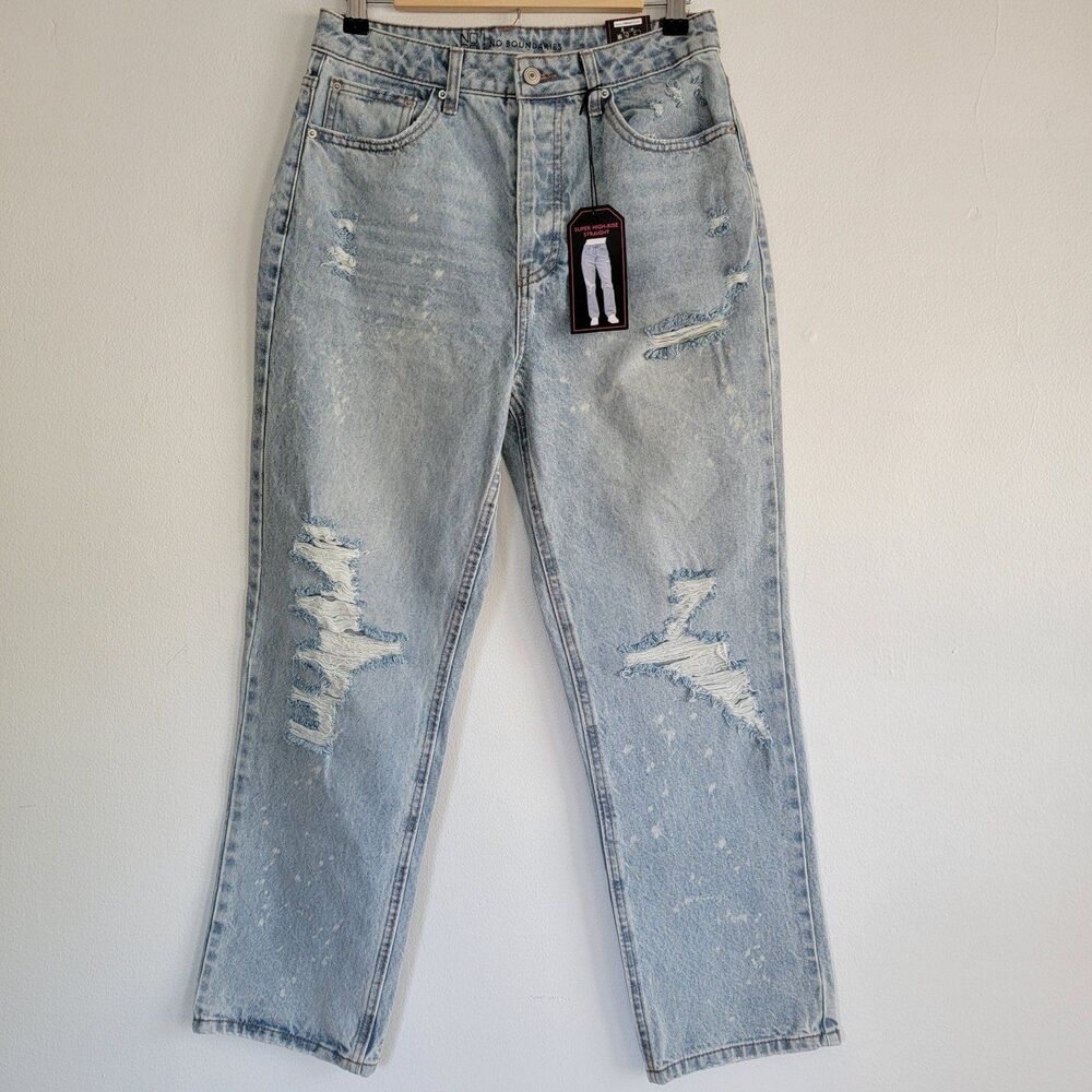NWT high waist straight leg light wash jeans size 9